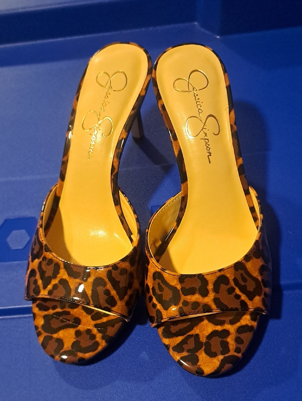 Jessica Simpson Leopard-Print Open-Toe Stiletto Mules